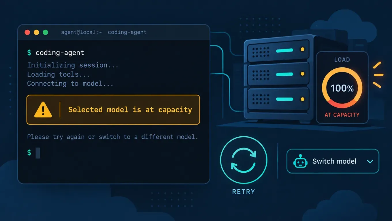 Codex 报错「Selected model is at capacity」怎么办？不是额度用完：503 原因、自动重试与换模型