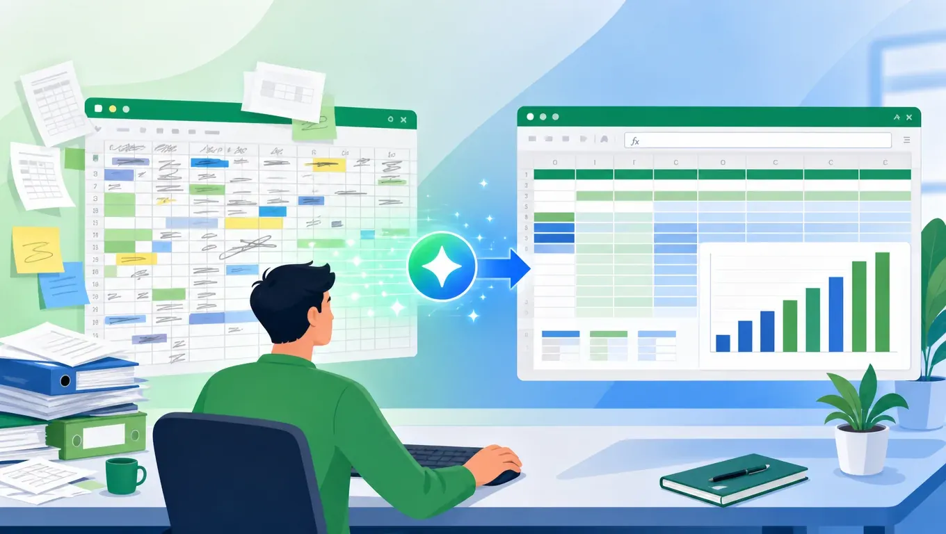 AI 处理 Excel:一句话清洗乱表格,自动生成 SUMIFS 汇总公式